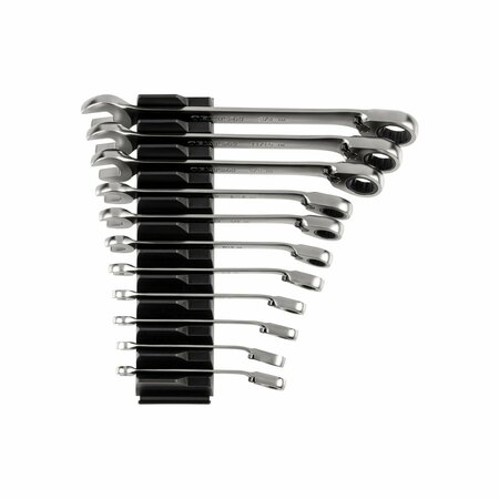 TEKTON Reversible 12-Point Ratcheting Combination Wrench Set with Modular Organizer, 11-Piece, 1/4-3/4 in. WRC94300